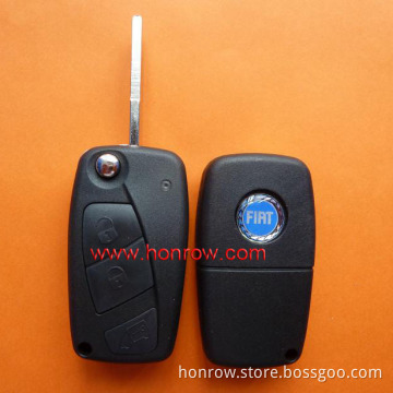 Hot sale 3 button flip remote key shell blank for fiat car key black color